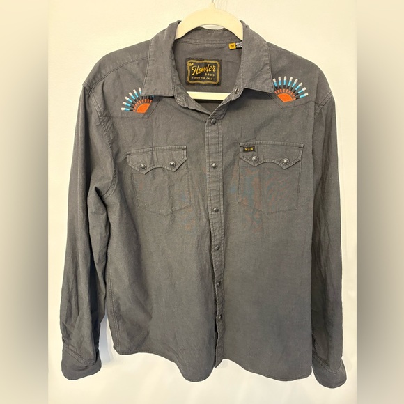 Howler Brothers Gray Casual Button Down Shirt - Picture 1 of 6